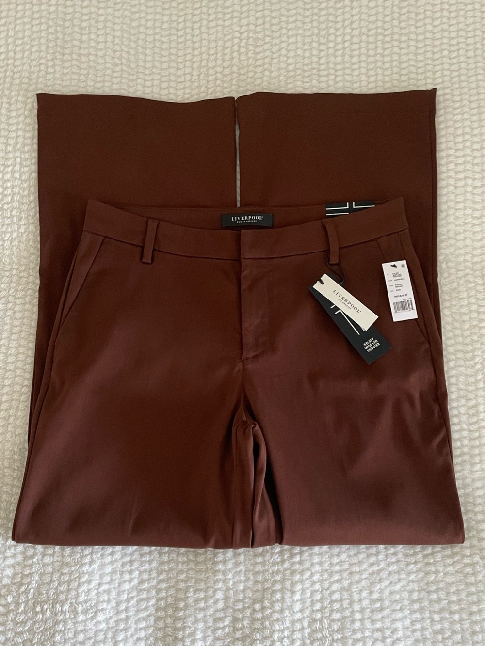 Liverpool | Kelsey Wide Leg Trouser in Saddle Brown | Women’s Pant | NWT - Picture 6 of 15